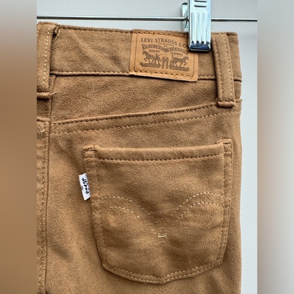 Levi’s 710 Super Skinny Faux Suede Tan Girl’s Pants Size 6 Years - Picture 10 of 14